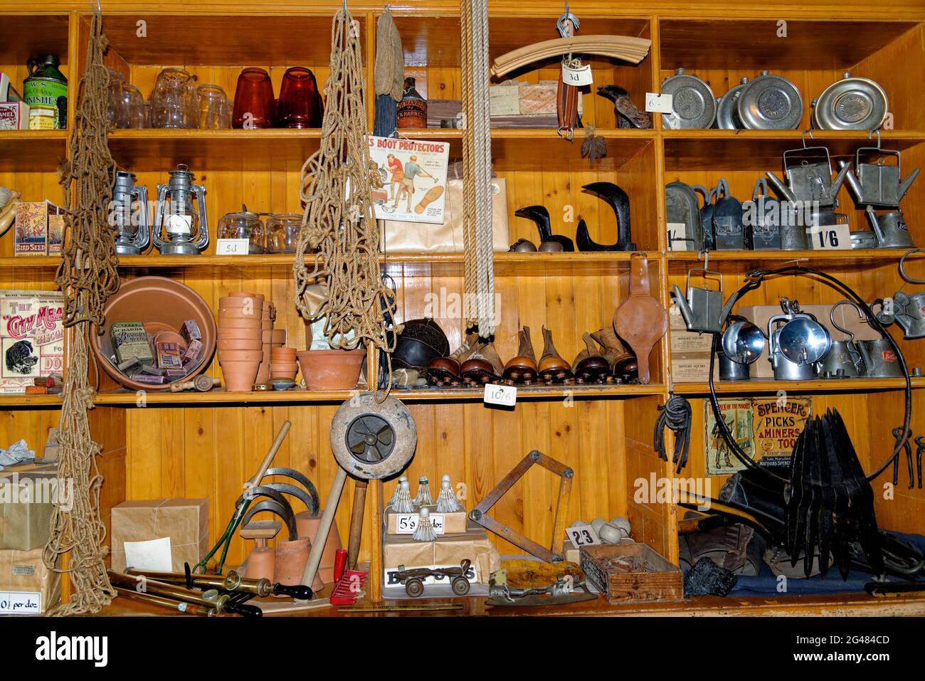 Vintage shop with kitchen accessories Beamish Village, Durham County