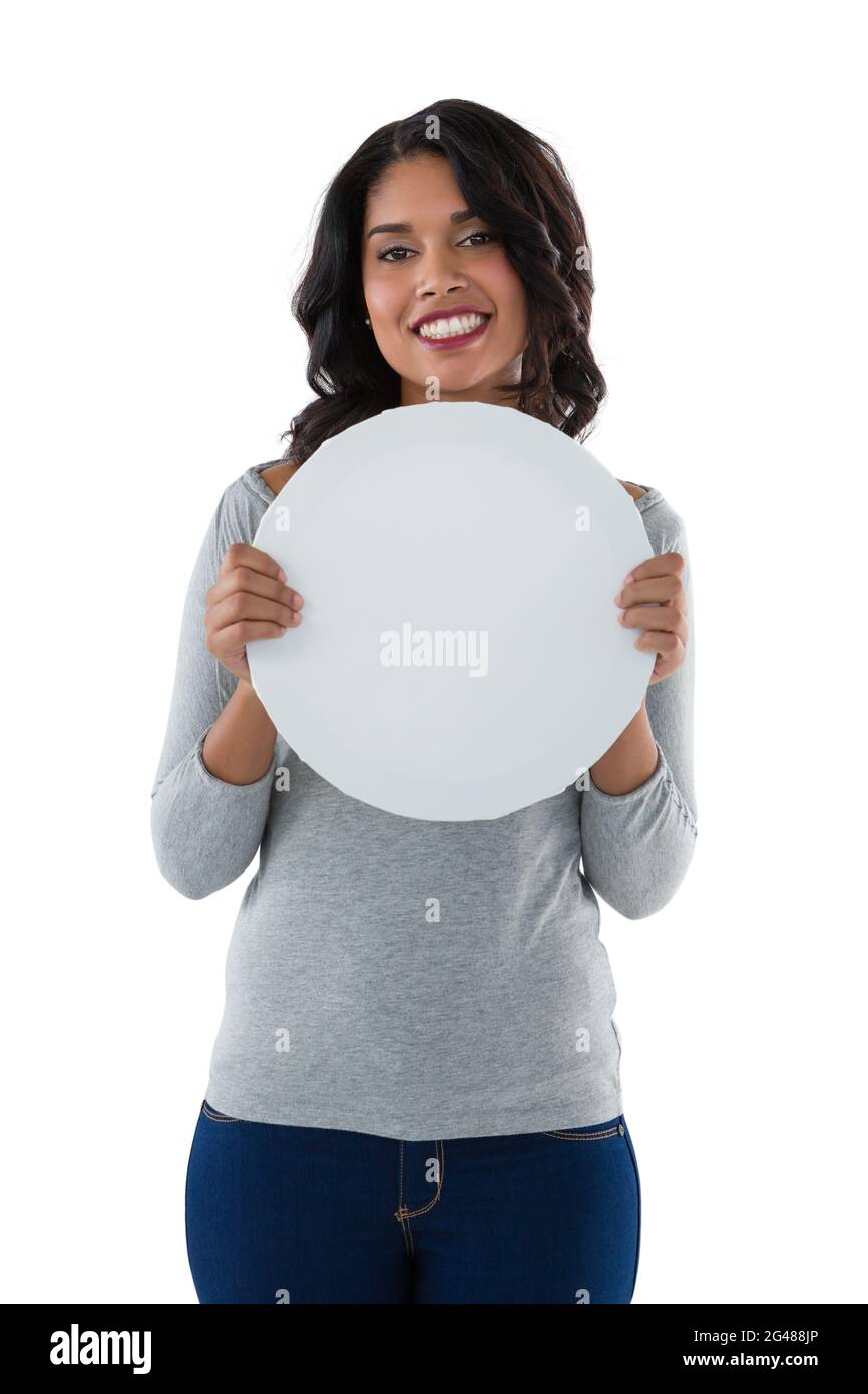 Pretty girl with placard hi-res stock photography and images - Alamy