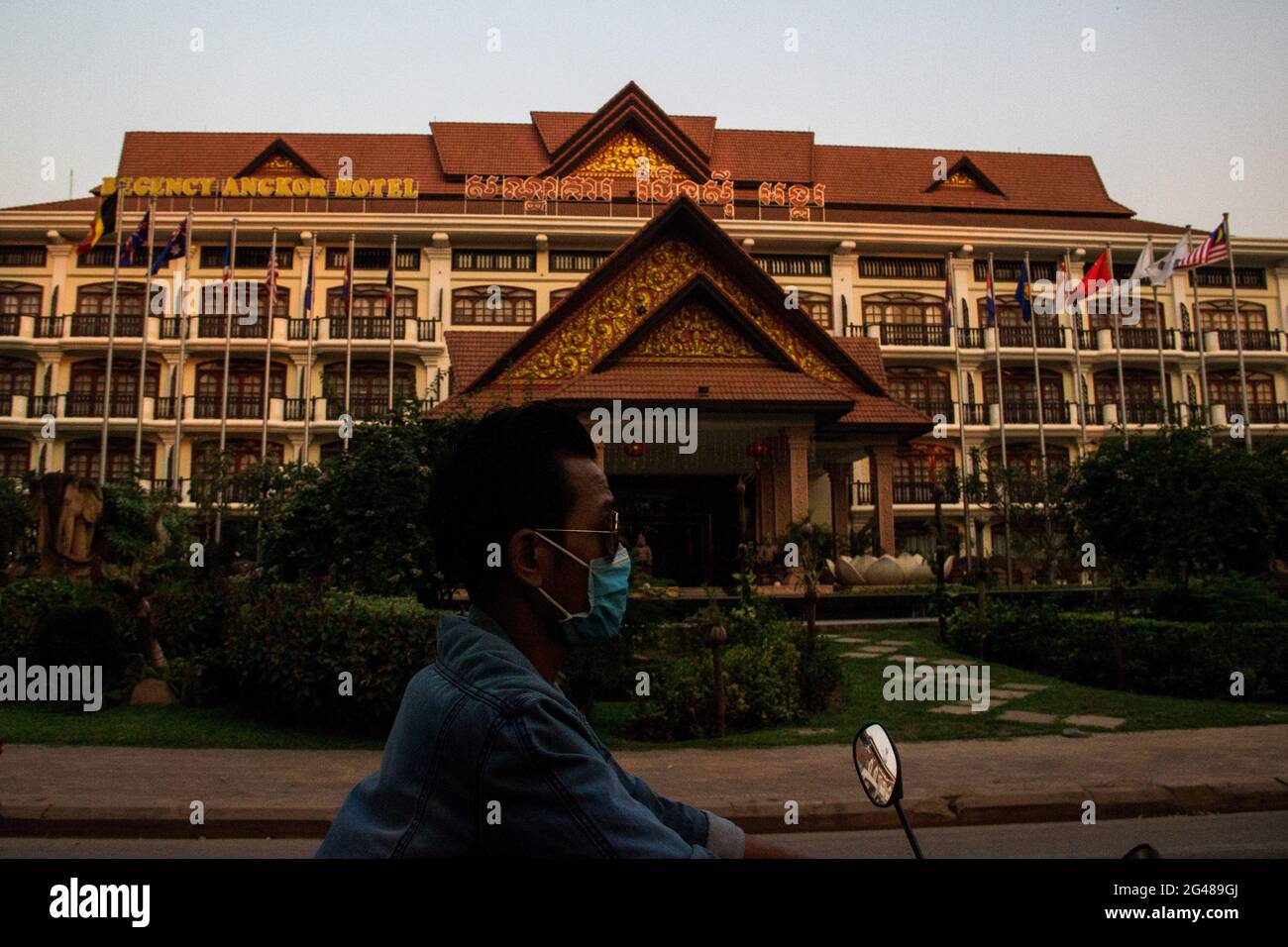 Siem Reap is the second largest Cambodian city after Phnom Penh. It owes its development essentially to tourism because it is the gateway to the temples of Angkor, one of the most visited tourist sites in the world. Cambodia. Stock Photo