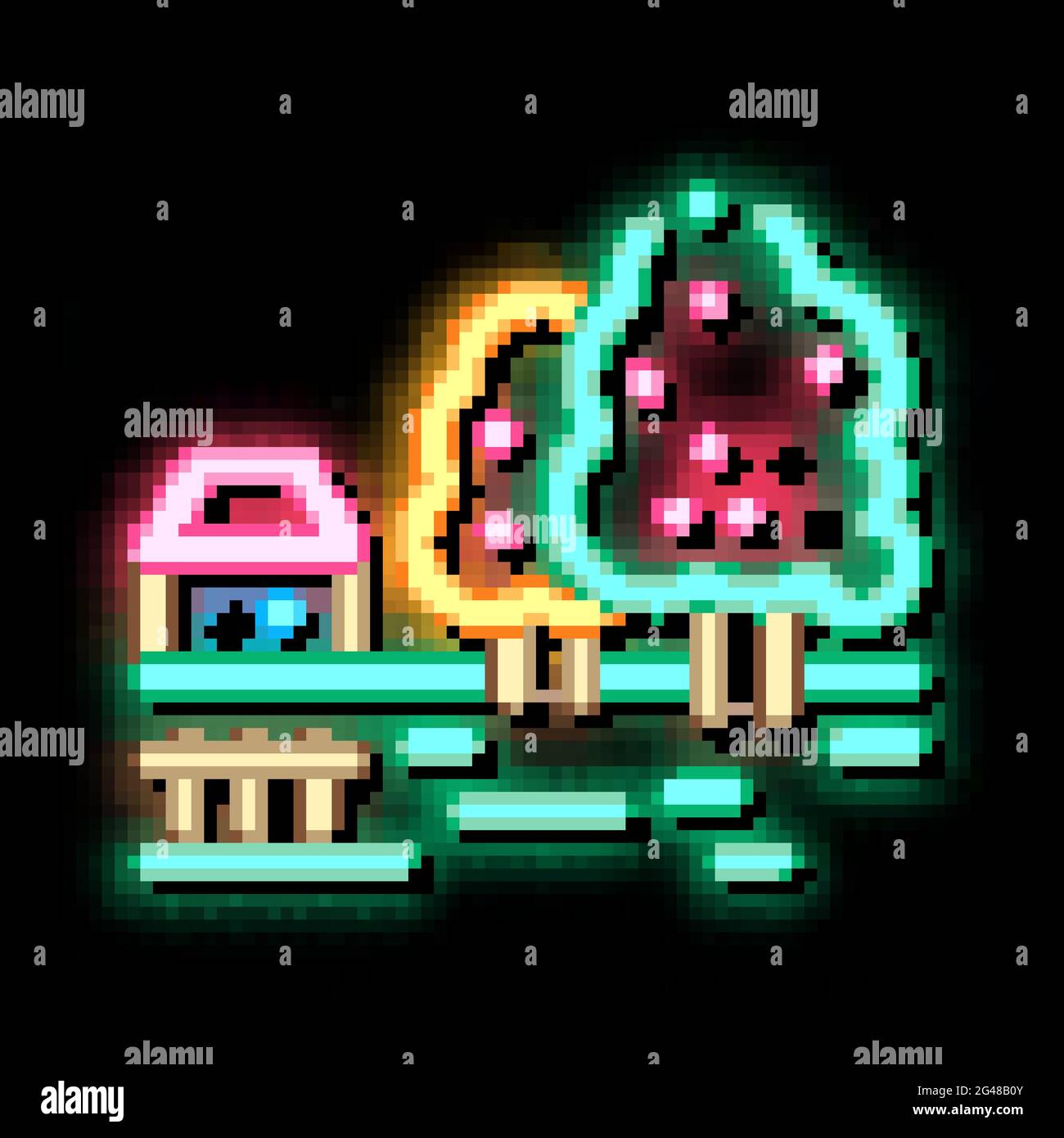 tractor on field neon glow icon illustration Stock Vector Image & Art ...