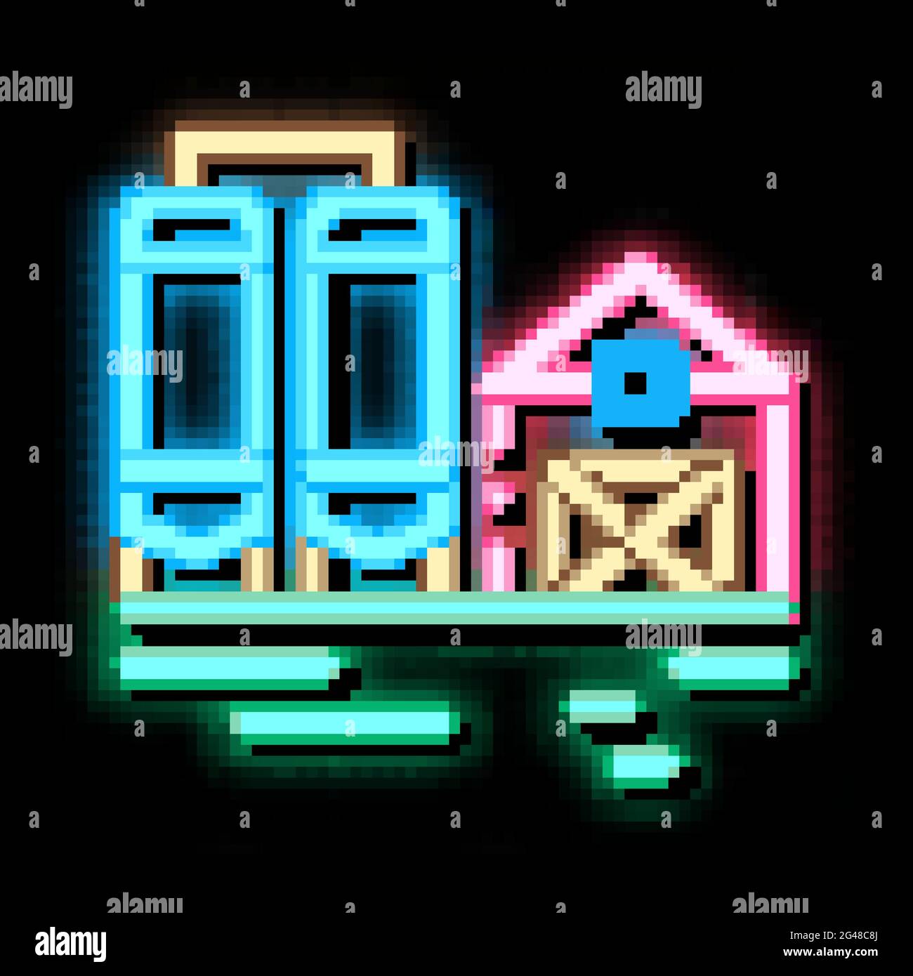 dairy farm neon glow icon illustration Stock Vector Image & Art - Alamy