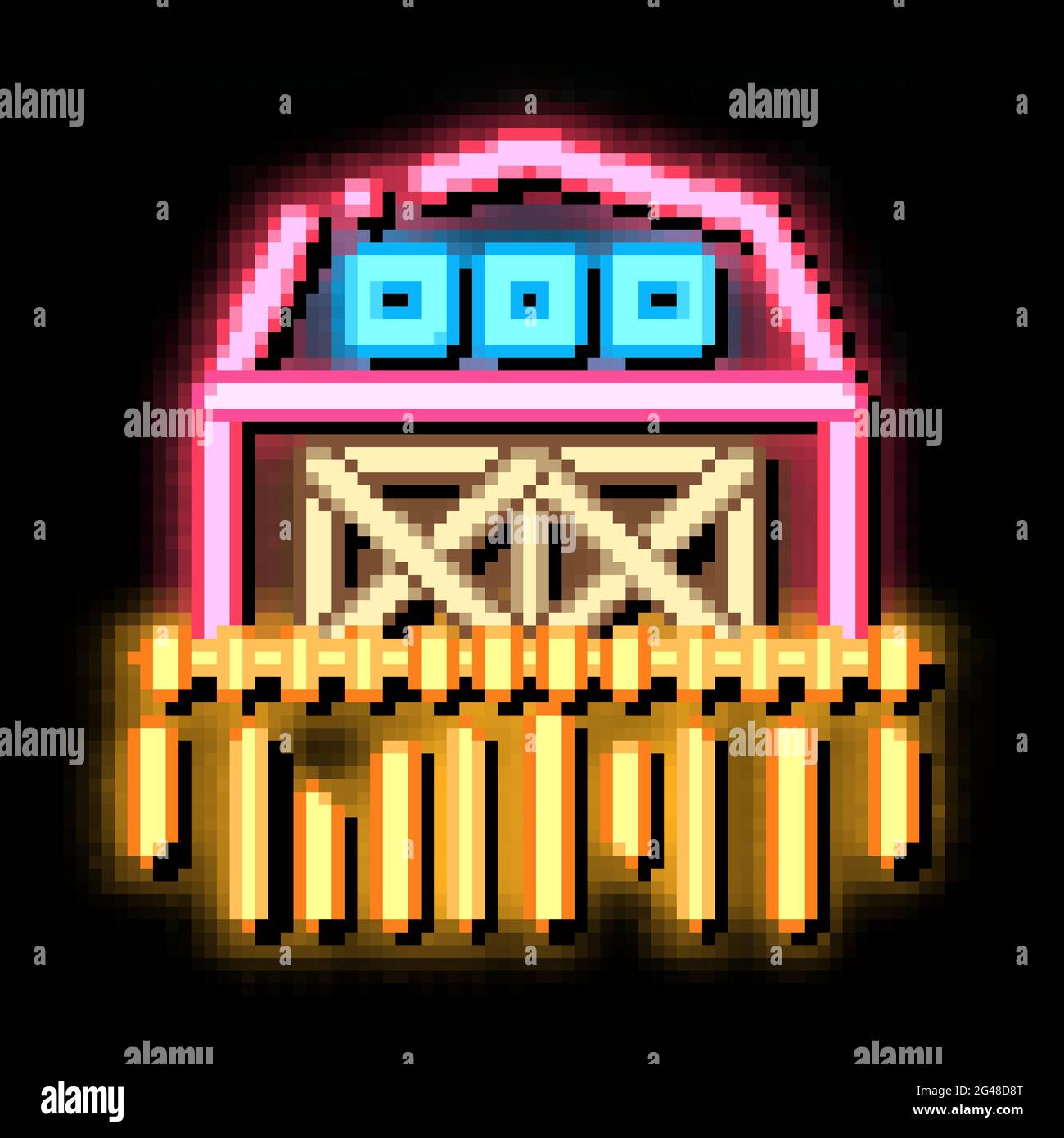 farm greenhouse wheat field neon glow icon illustration Stock Vector ...