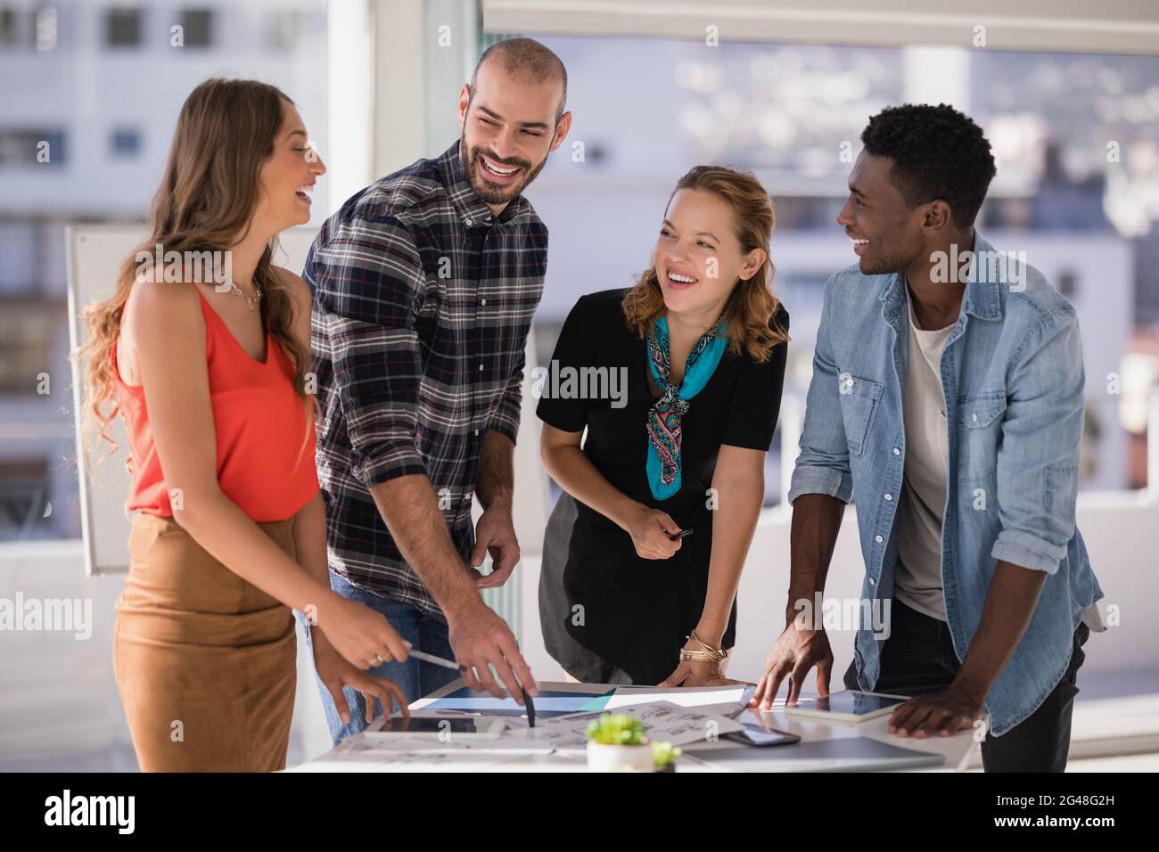 Group of colleagues working together Stock Photo Alamy Group of colleagues working together Stock Photo Alamy