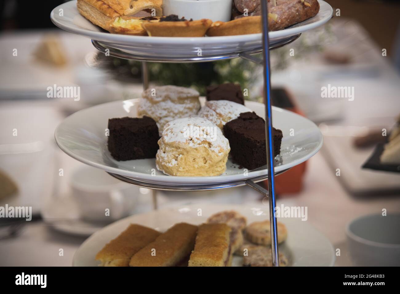 Traditional English afternoon tea at a Wedding Reception Stock Photo