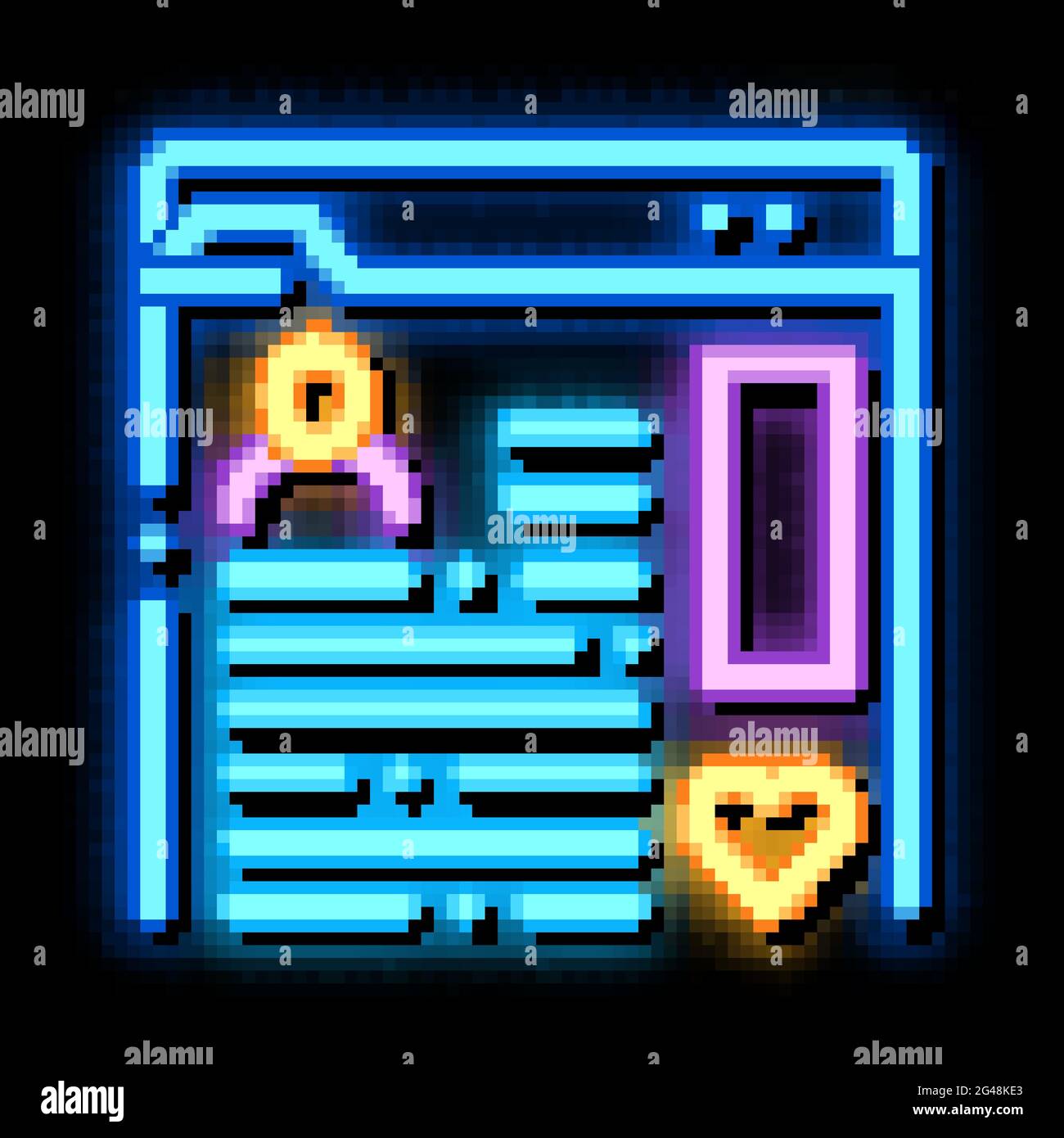 information chart folder about man neon glow icon