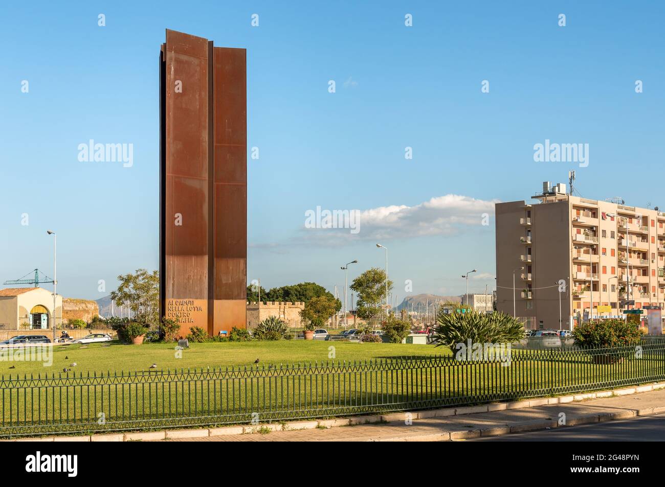 Monument to the fallen in the fight against the mafia, monument to the victims of the mafia, Palermo, Sicily, Italy Stock Photo