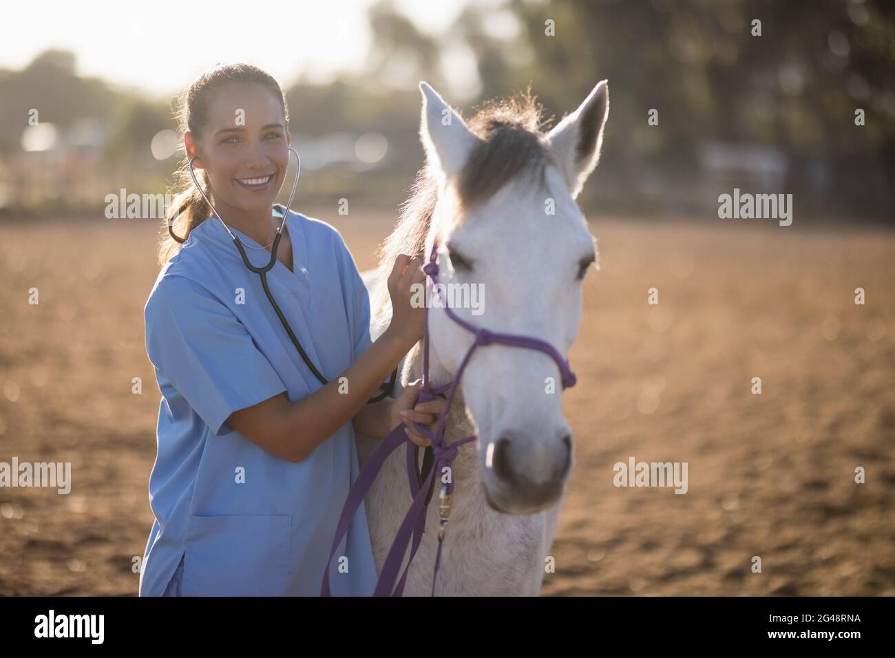 Portrait female vet checking hi-res stock photography and images - Alamy