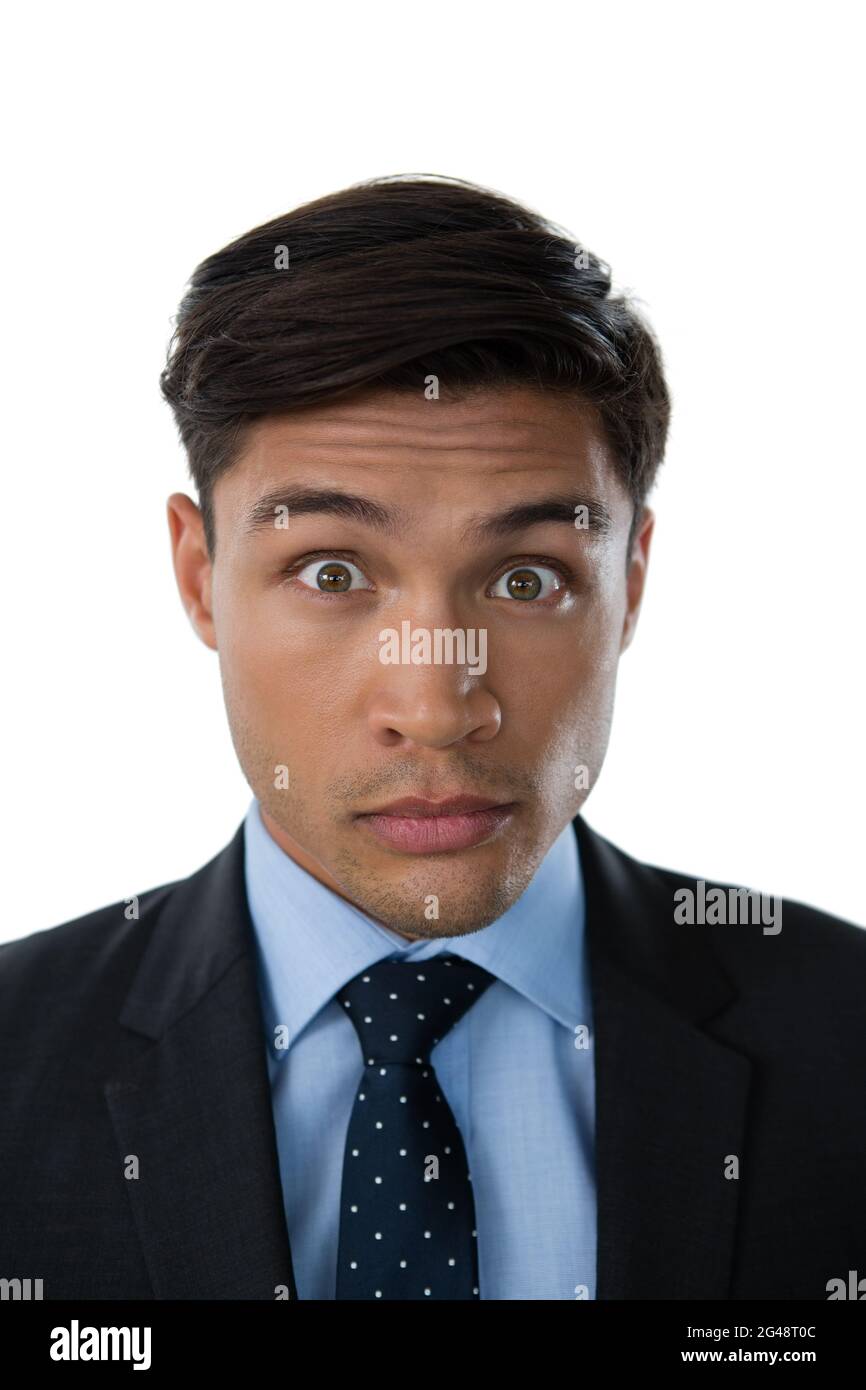 Close up portrait man raised eyebrows hires stock photography and