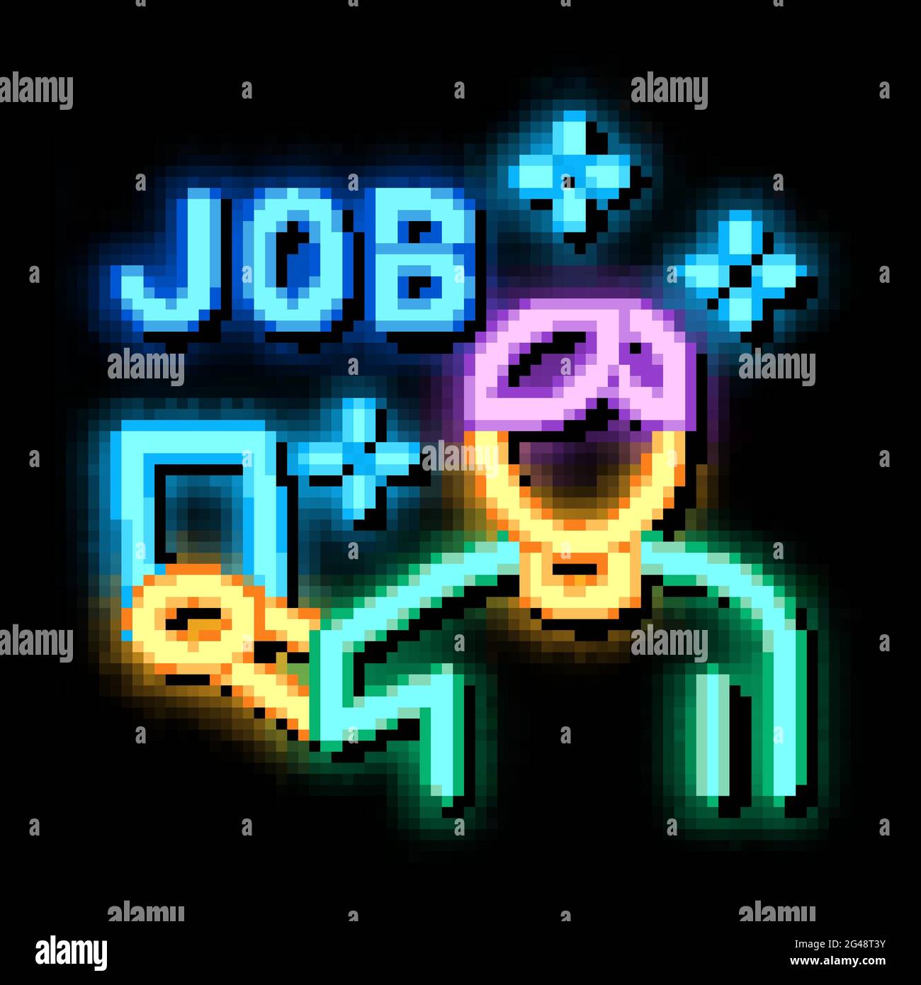 reading job ads neon glow icon illustration Stock Vector Image & Art ...
