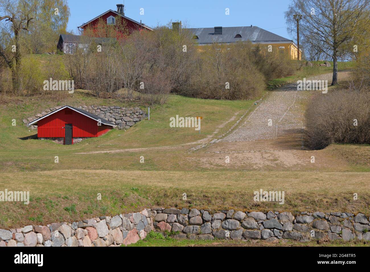 Hill of Lappeenranta fortress in a sunny springtime day Stock Photo