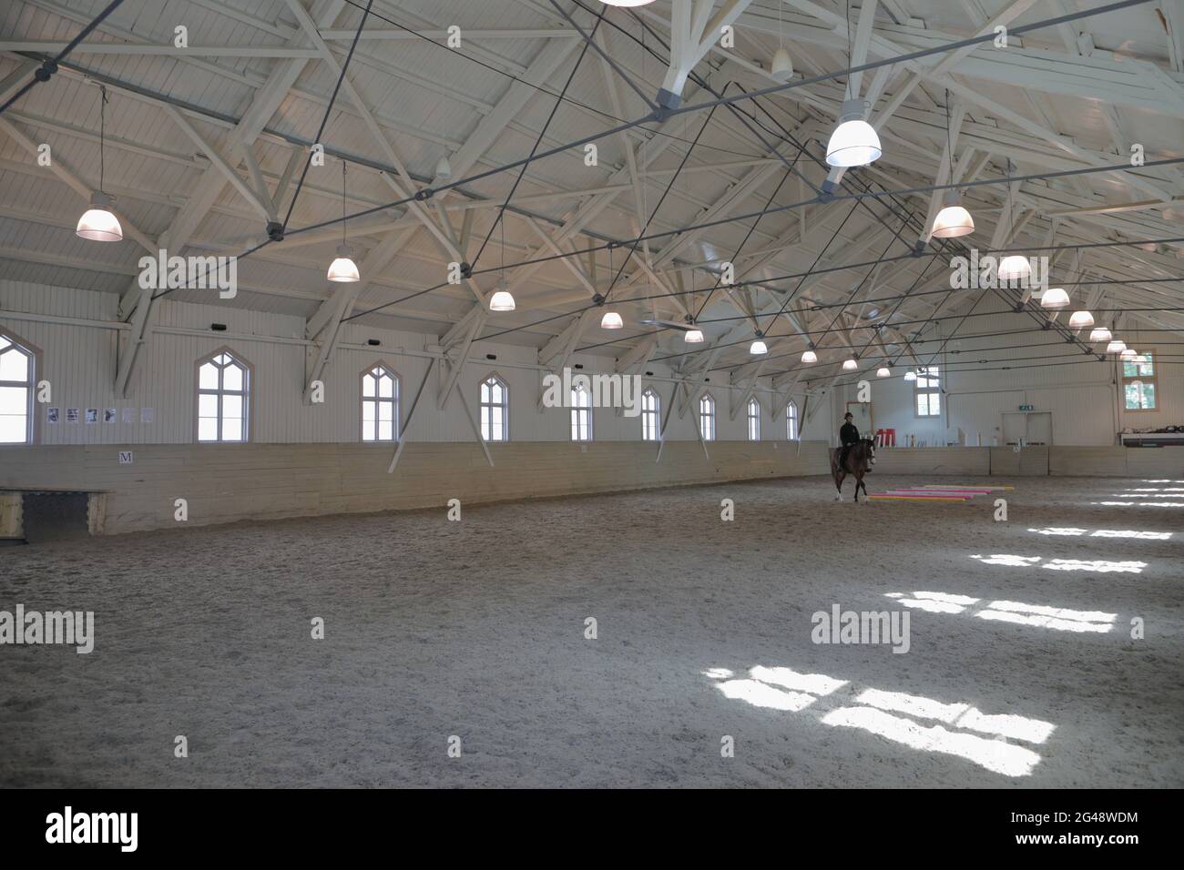 Equestrian in the riding hall on Myntgata street in Oslo, Norway Stock Photo