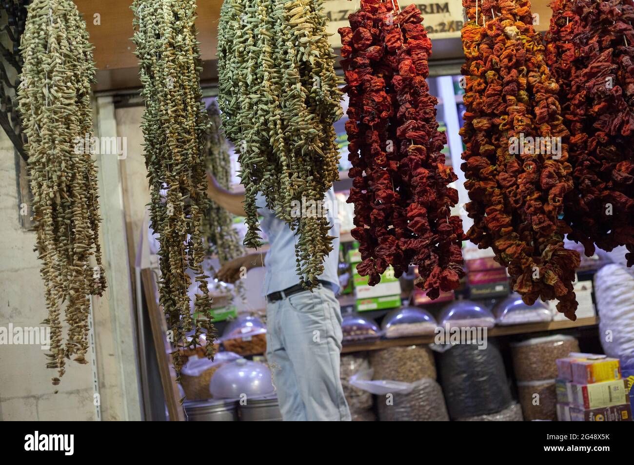 Historical market building where spices and various food products are sold.Sanliurfa,Turkey Stock Photo