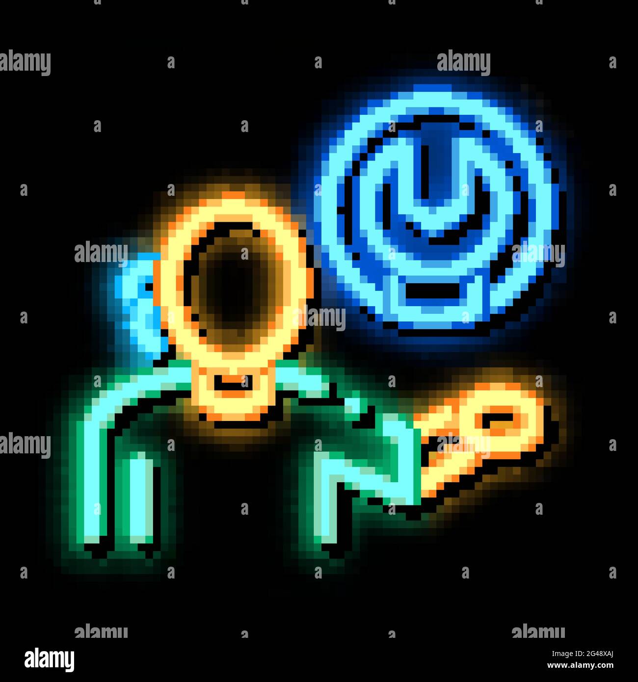 contact help setting problems neon glow icon illustration Stock Vector
