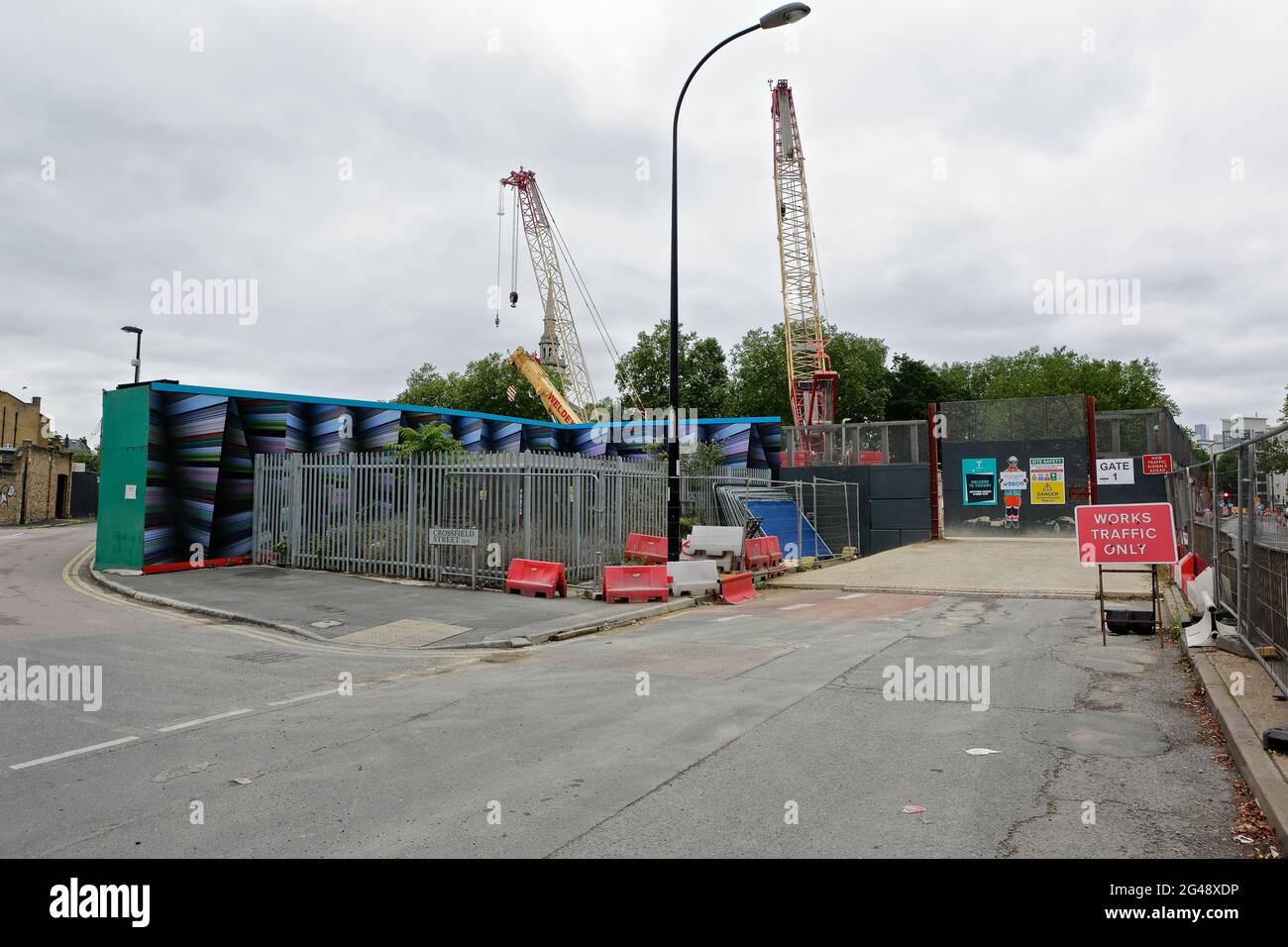 London (UK), June 2021: The Construction of London's new sewage overflow waste management system which will replace the extant 150 year old system. Stock Photo