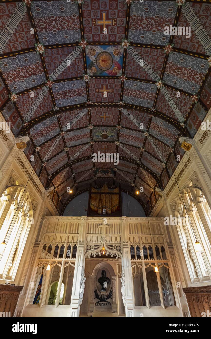England, Isle of Wight, Newport, Carisbrooke Castle, St.Nicholas in Castro Chapel, Interior View Stock Photo