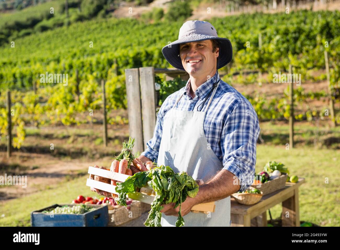 Portrait happy orange farmer hi-res stock photography and images - Alamy
