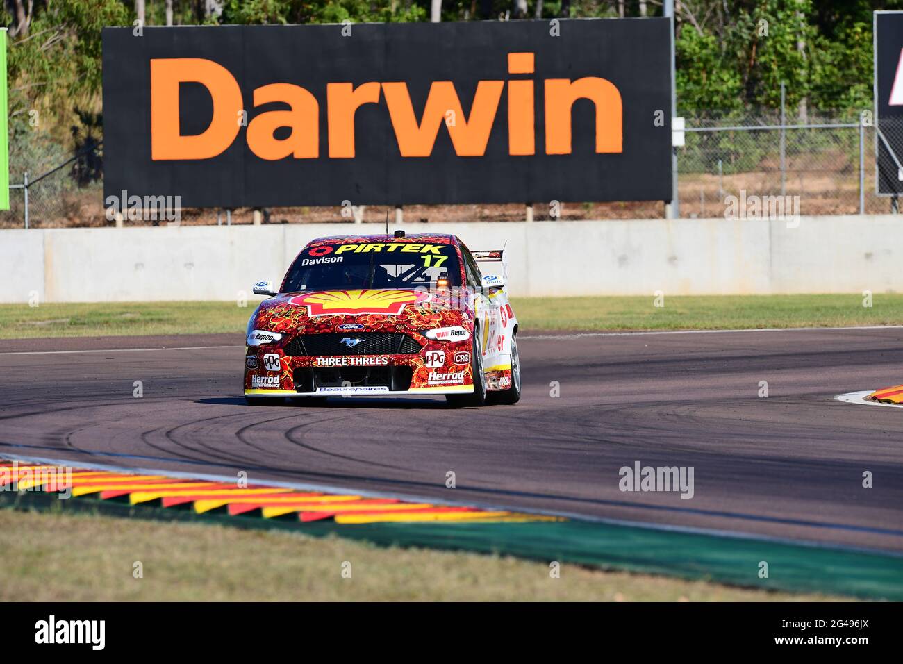 Hidden Valley. Darwin, Australia. 20 June, 2021.Pictured,  at the Australian Supercars Championship. Will Davison takes pole in qualifying for Race 14 in Qualifying 2 with a lap time of 1.04.95 in the Shell V-Power Racing Ford Mustang.  Credit: Karl Phillipson/Optikal/Alamy Live News Stock Photo