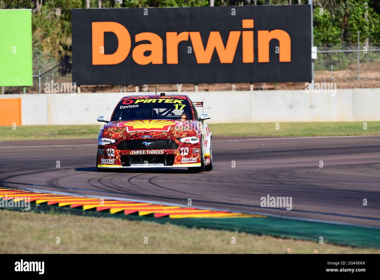Hidden Valley. Darwin, Australia. 20 June, 2021.Pictured,  at the Australian Supercars Championship. Will Davison takes pole in qualifying for Race 14 in Qualifying 2 with a lap time of 1.04.95 in the Shell V-Power Racing Ford Mustang.  Credit: Karl Phillipson/Optikal/Alamy Live News Stock Photo