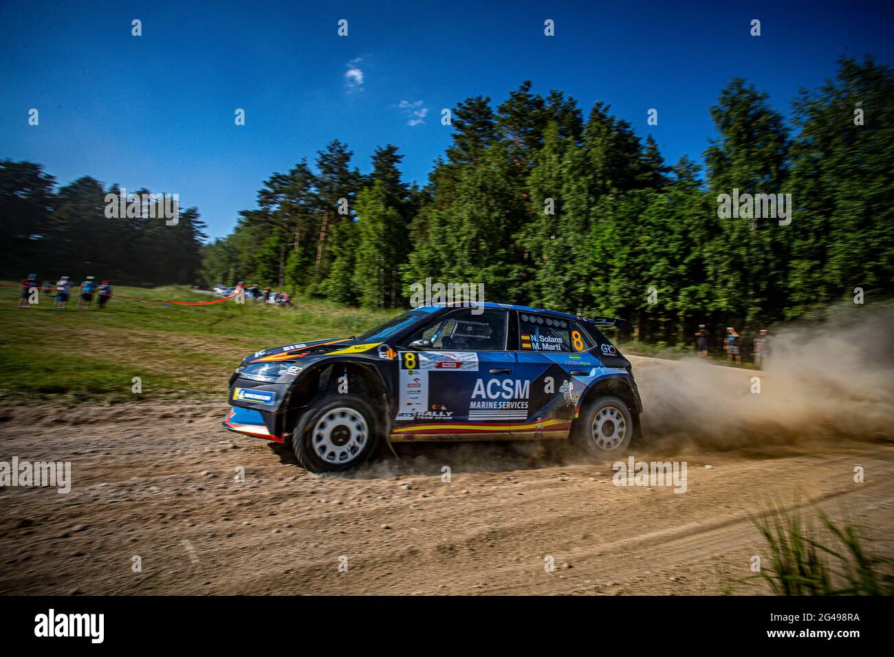 08 SOLANS Nil (ESP), MARTI Marc (ESP), RALLYE TEAM SPAIN, Â¦koda Fabia Evo,  action during the 2021 Rally Poland, 1st round of the 2021 FIA European  Rally Championship, from June 18 to