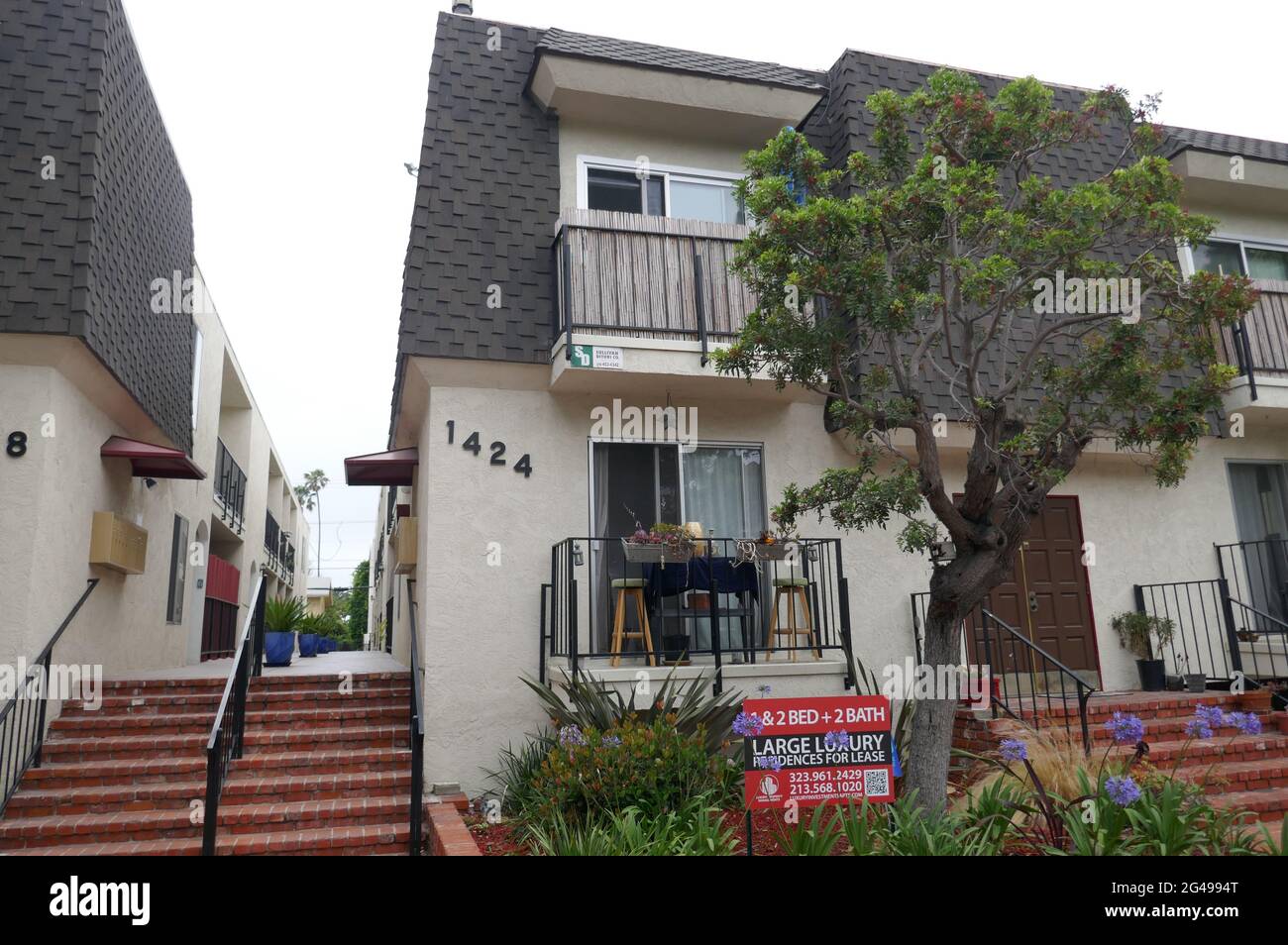 Santa Monica, California, USA 18th June 2021 A general view of atmosphere of Murder Location of Jean Wildish by The Night Stalker Richard Ramirez at her home at 1424 14th Street in Santa Monica, California, USA. Photo by Barry King/Alamy Stock Photo Stock Photo