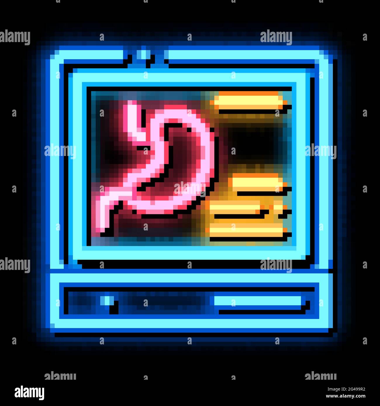 diagnostic scan of stomach neon glow icon illustration Stock Vector ...