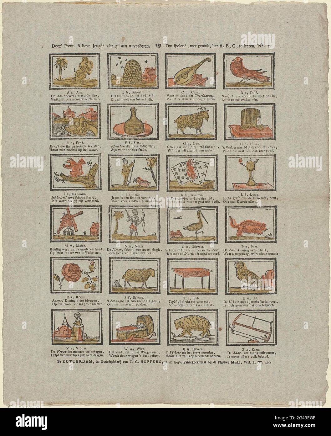 Deez Prent O Dear Youth Do You See You Worship To Learn With Ease The A B C Leaf With 24 Representations Of The Letters Of The Alphabet Illustrated With Objects