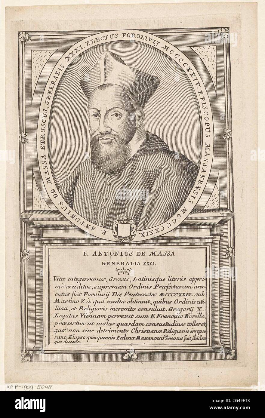 Portrait of Antonio da Massa Marittima, 31st Minister General of the ...