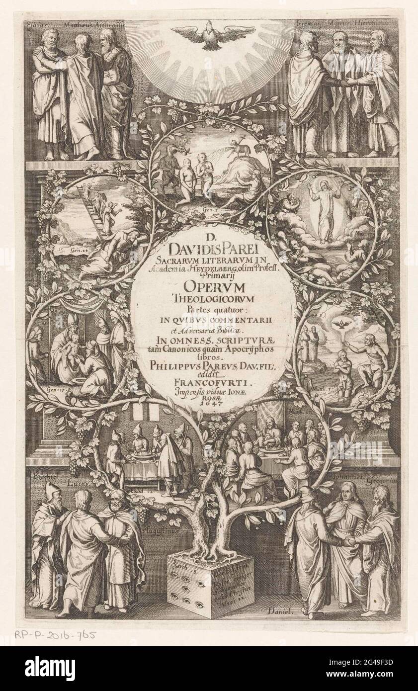 Vines with scenes from old and New Testament; Title page for David