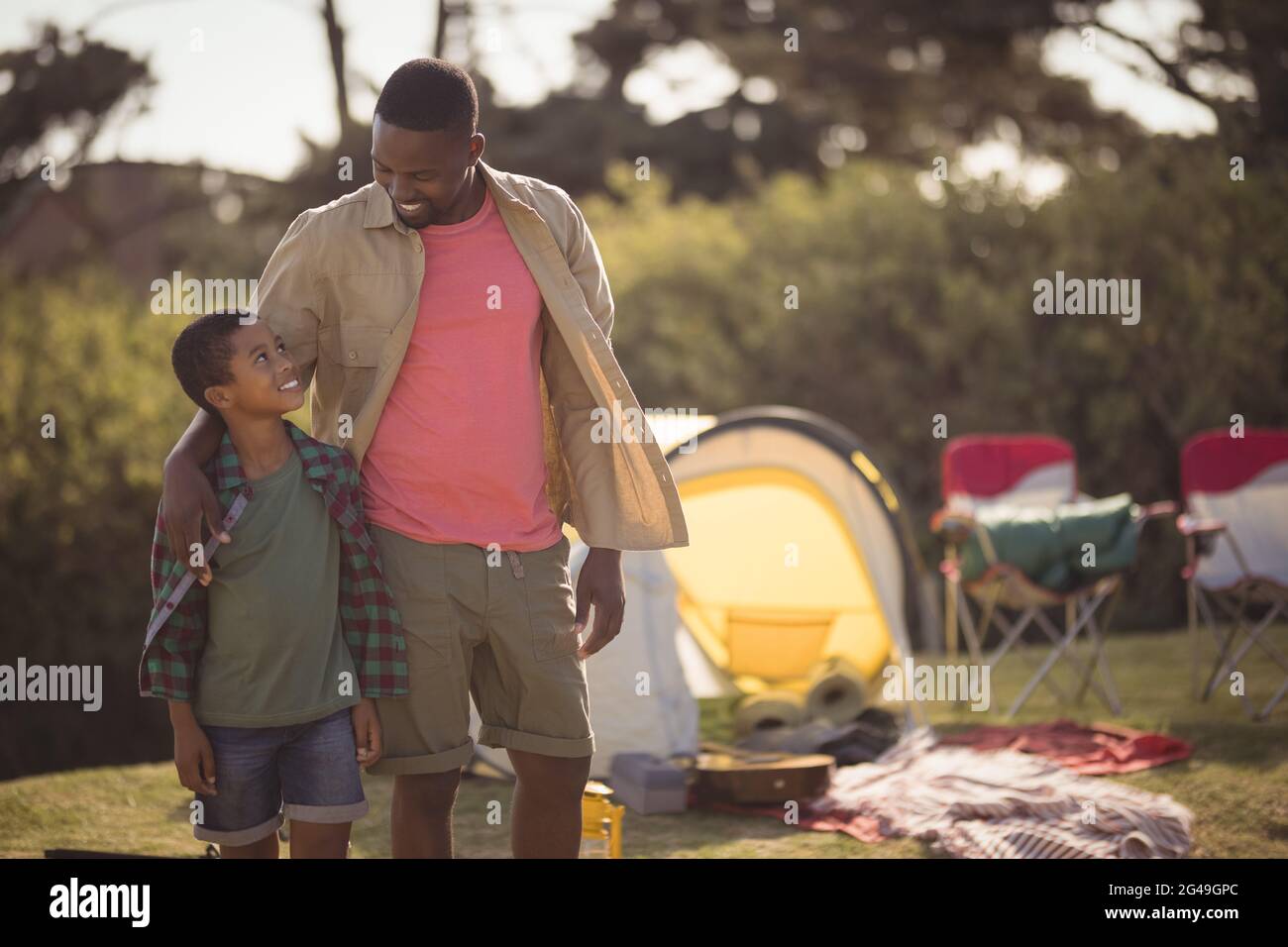 Father talking son picnic hi-res stock photography and images - Alamy