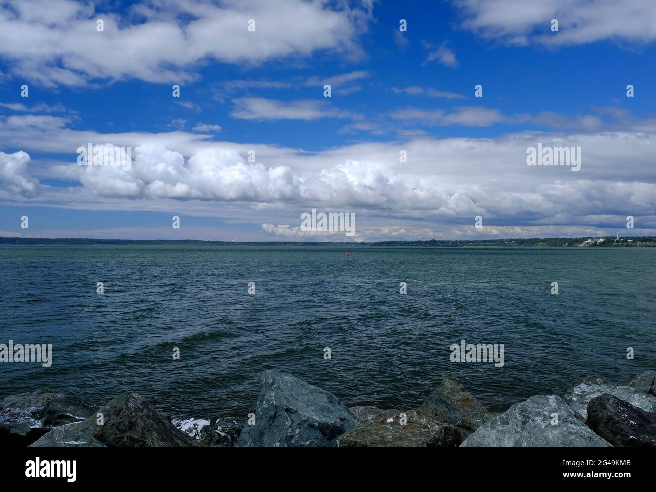 View of Bellingham Bay from Boulevard Park. Bellingham, Washington Stock Photo