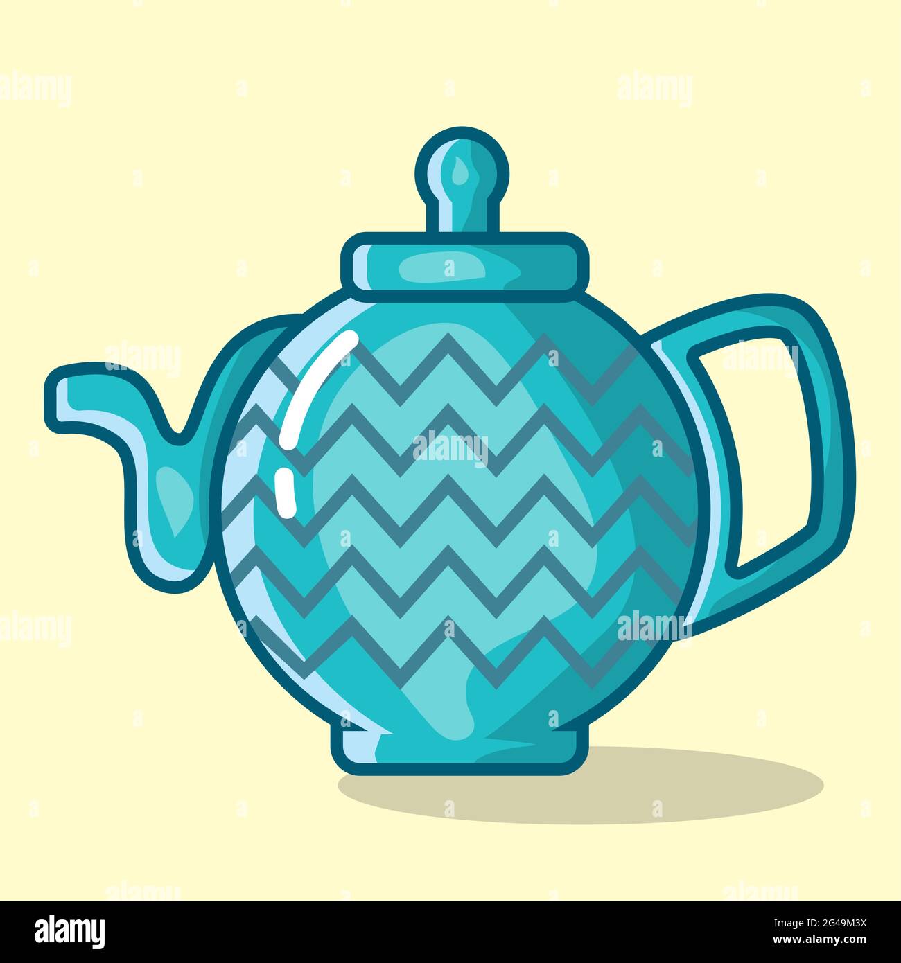 ceramic teapot vector illustration in flat style Stock Vector