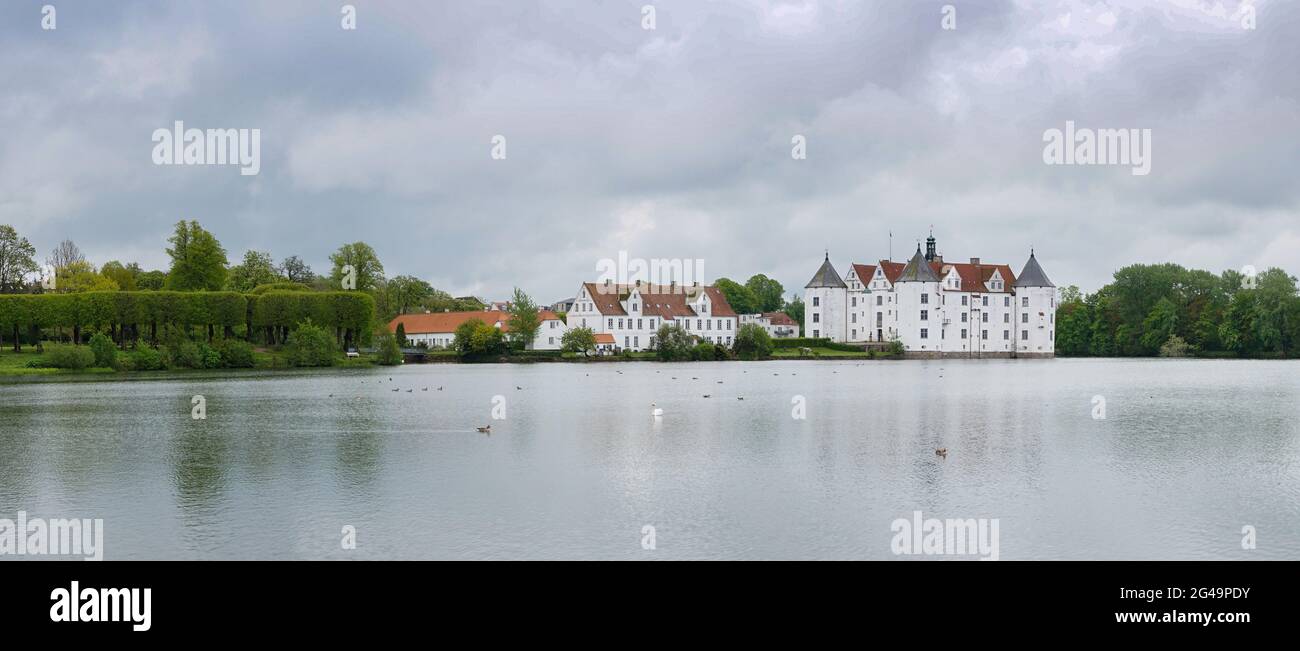 Panorama view of the Gluecksburg castle in northern Germany Stock Photo