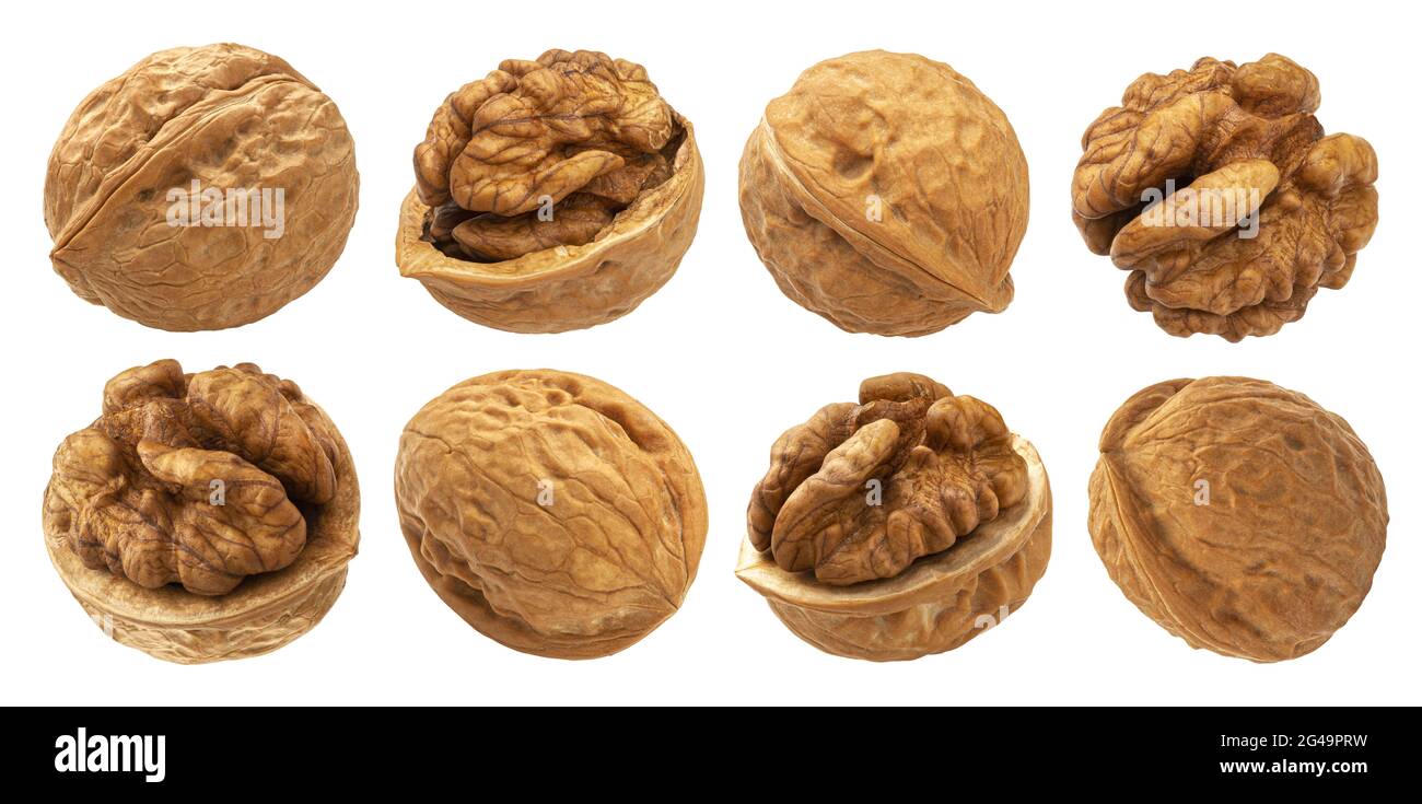 Walnuts isolated on white background with clipping path Stock Photo