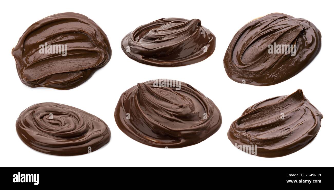 Hazelnut cream swirl isolated on white background Stock Photo