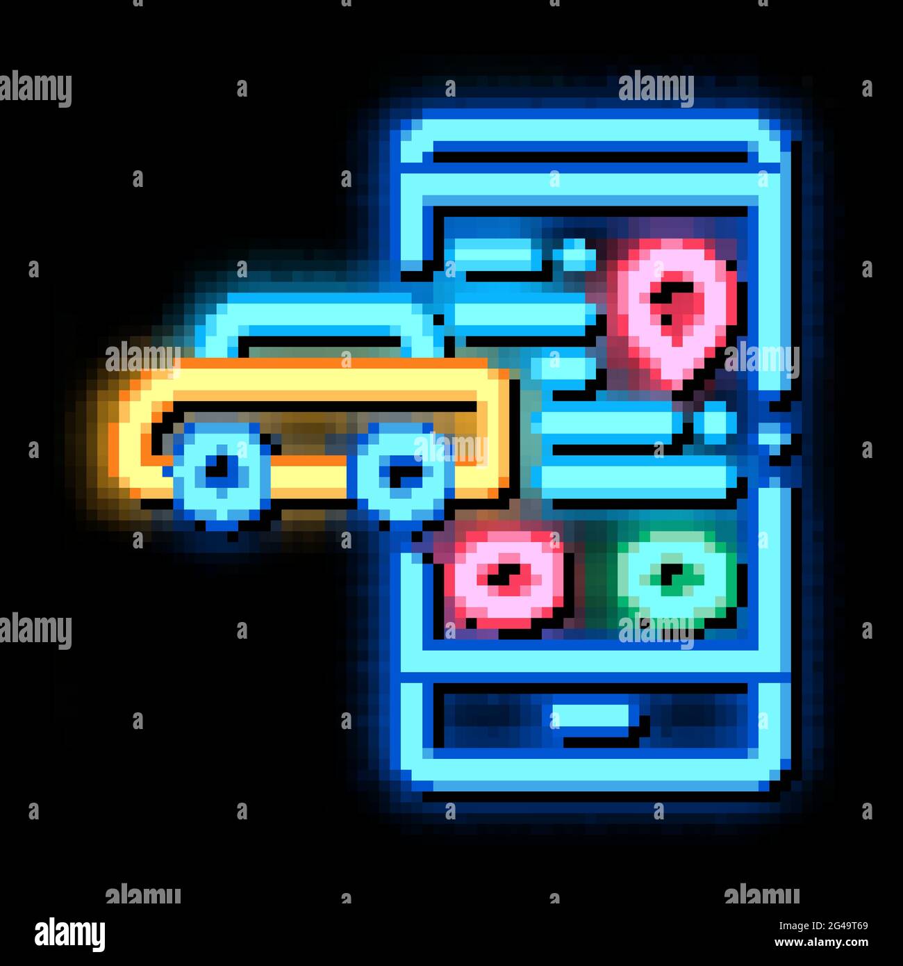 machine geolocation neon glow icon illustration Stock Vector Image ...