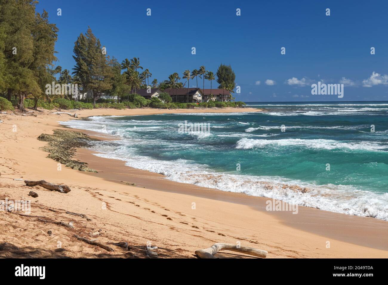 WAINIHA, HAWAII, UNITED STATES - Jun 01, 2021: Wainiha Beach's long ...