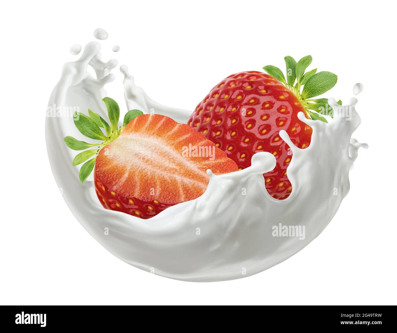 Strawberries cream splash hi-res stock photography and images - Alamy