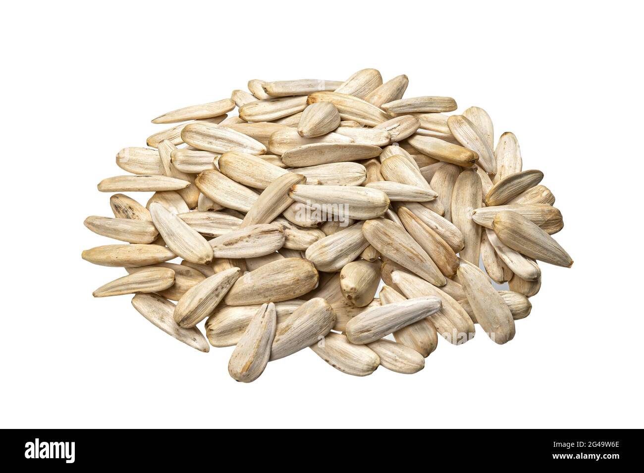 Dry sunflower seeds isolated on white background Stock Photo