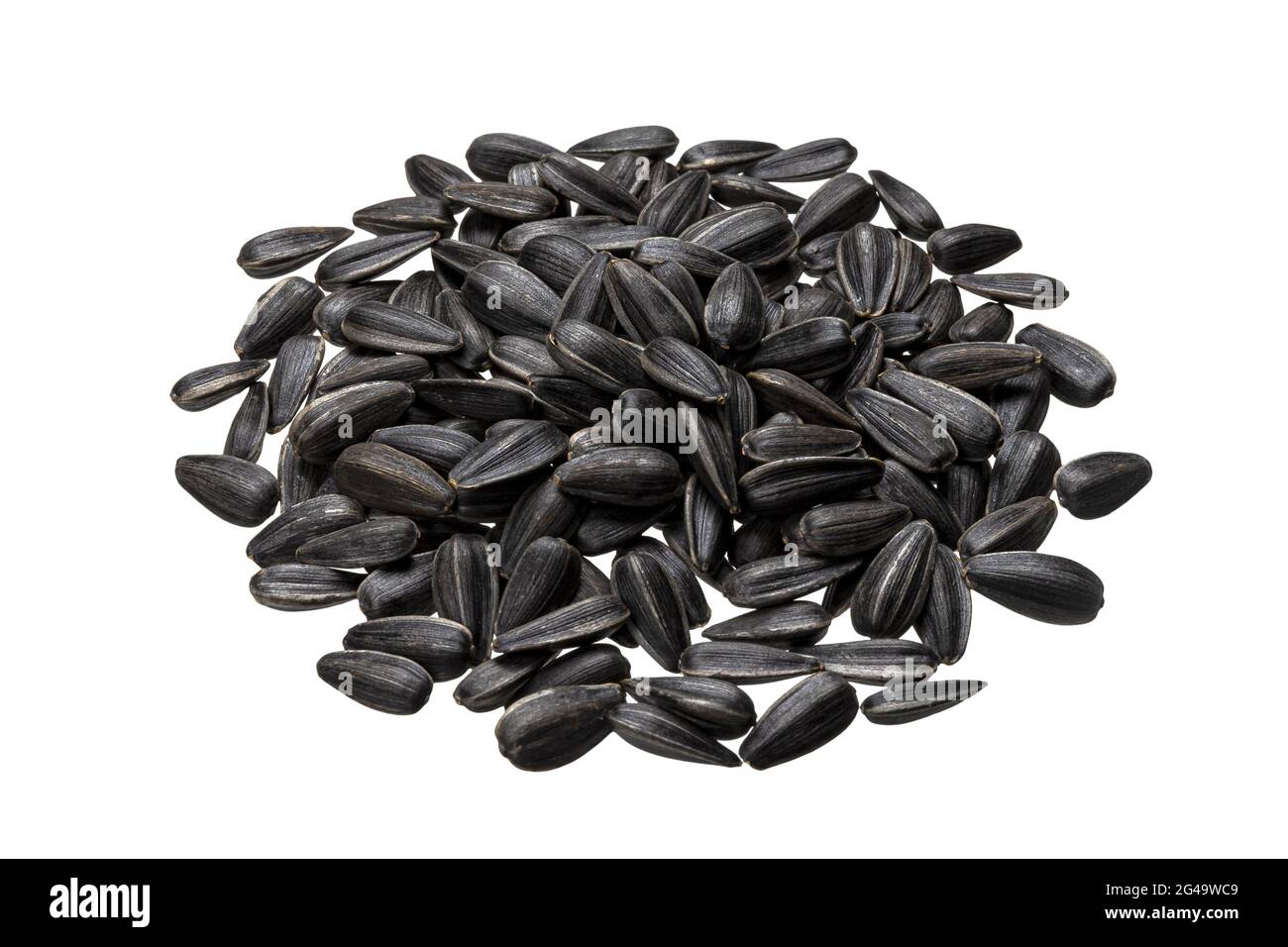 Black sunflower seeds isolated on white background Stock Photo - Alamy
