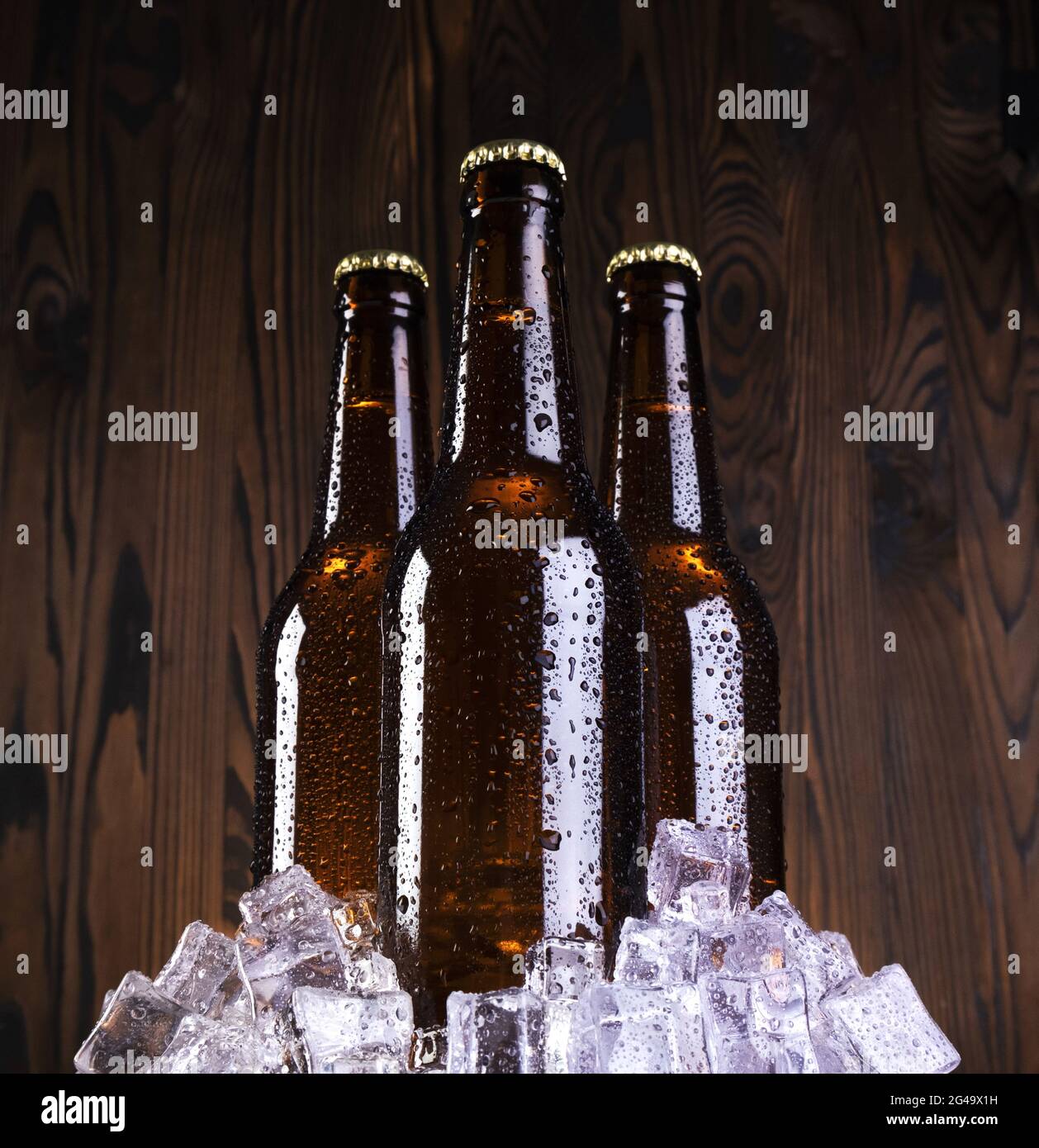 https://c8.alamy.com/comp/2G49X1H/cold-beer-with-water-drops-beer-bottles-with-ice-cubes-2G49X1H.jpg