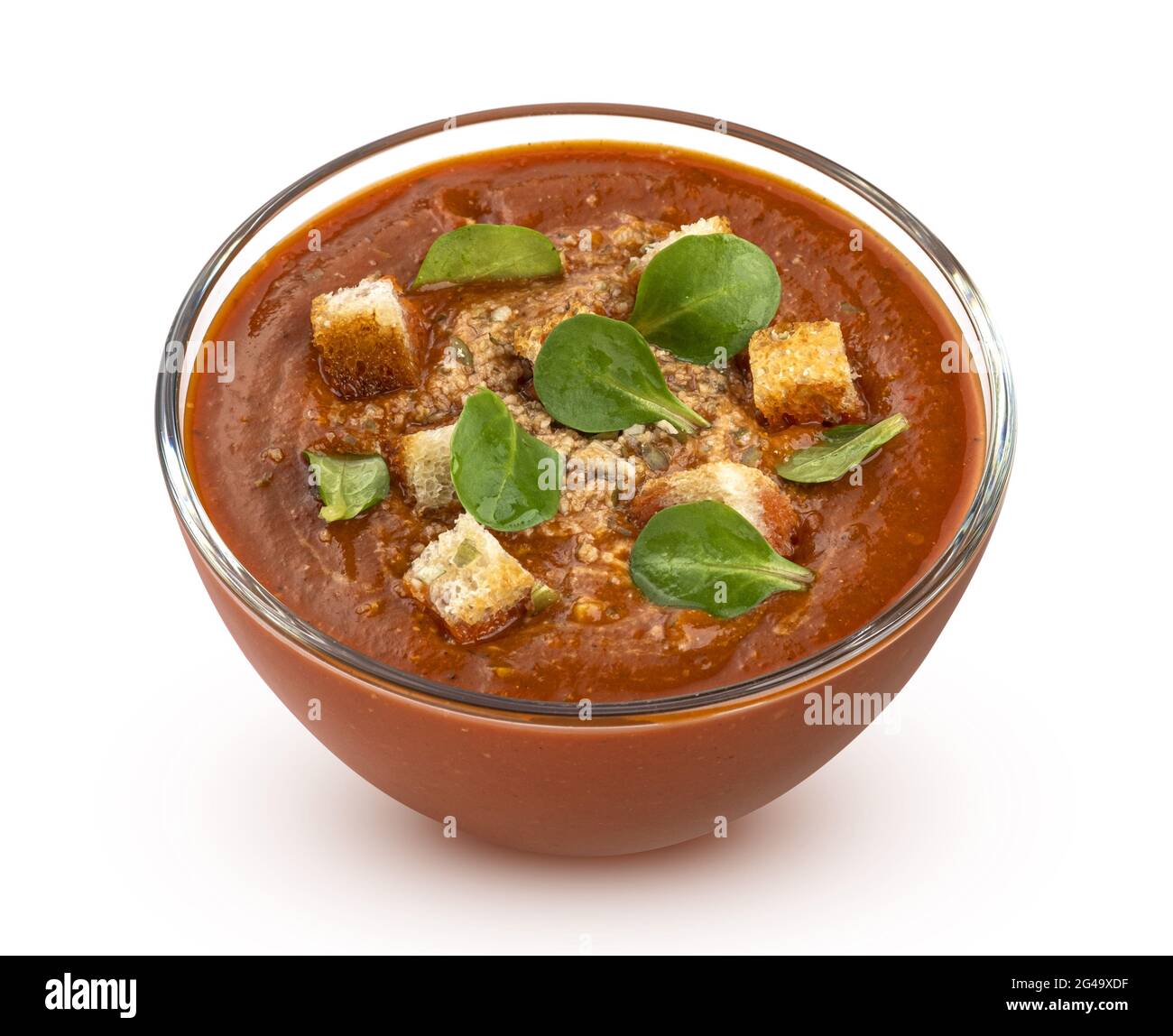 Bowl of tomato soup isolated on white background Stock Photo - Alamy