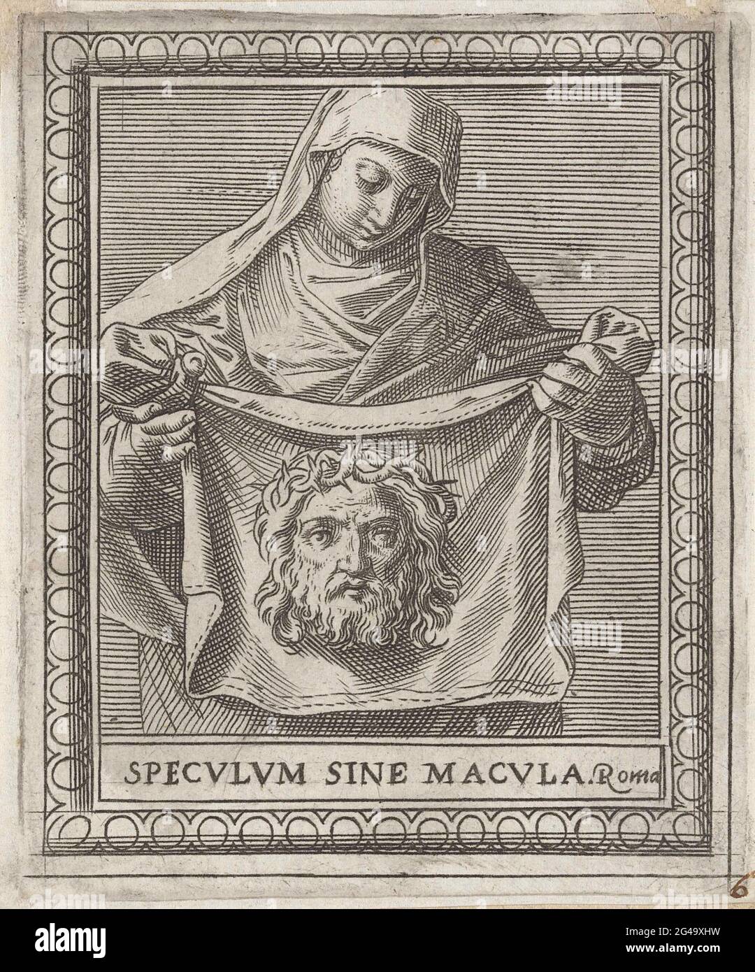 Holy Veronica with sweat cloth (Sudarium) with face of Christ; Speculum