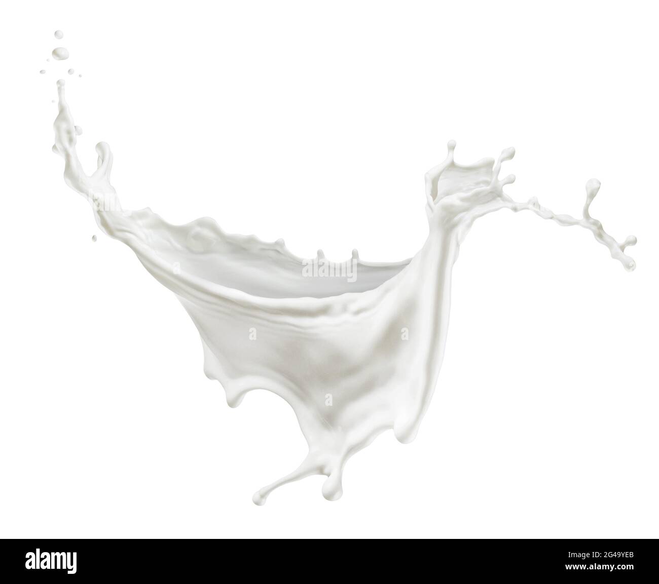 Milk splash isolated on white background Stock Photo - Alamy
