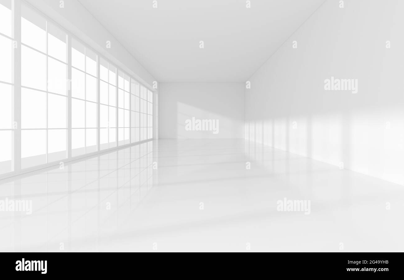 The white empty room, 3d rendering. Computer digital drawing Stock