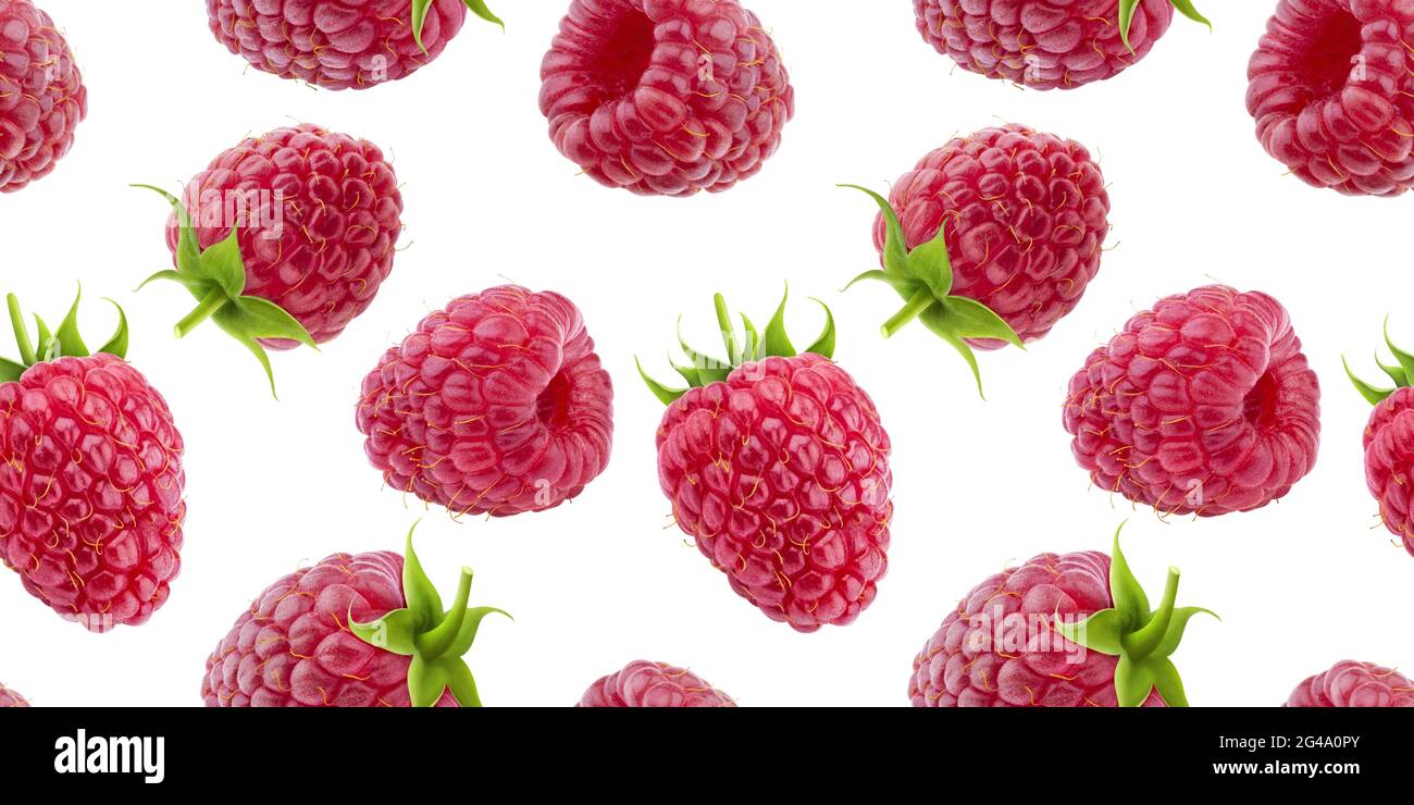 Raspberry seamless pattern isolated on white background Stock Photo - Alamy