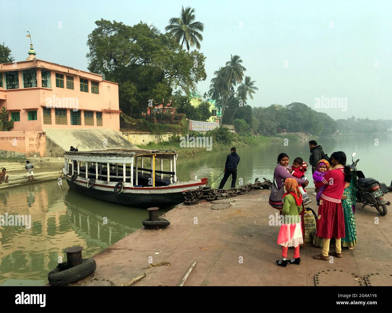 Tender from the Rajmahal  cruise boat moored in Barrackpore, West  Bengal Stock Photo