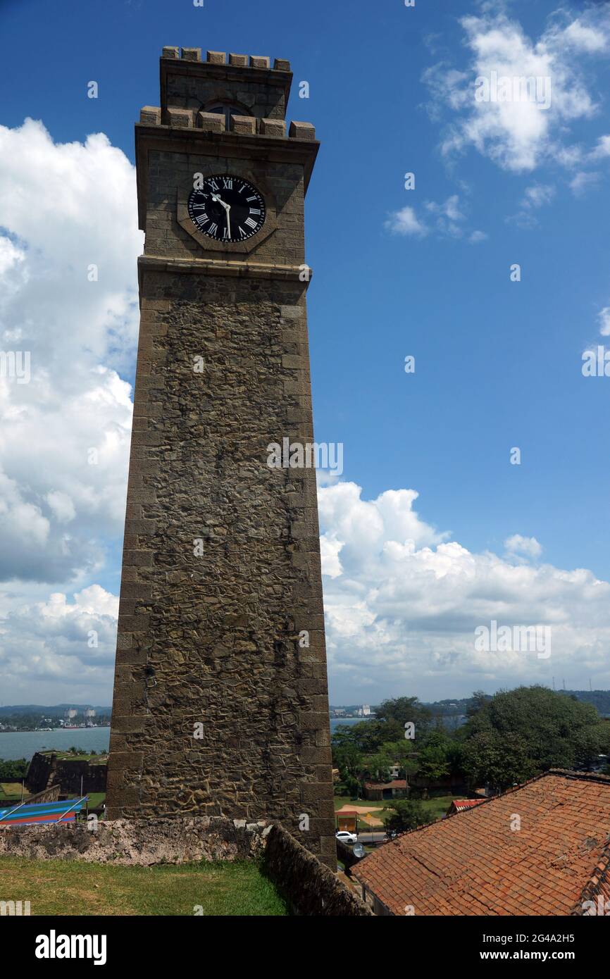 Galle fort clock tower in Sri Lanka Stock Photo