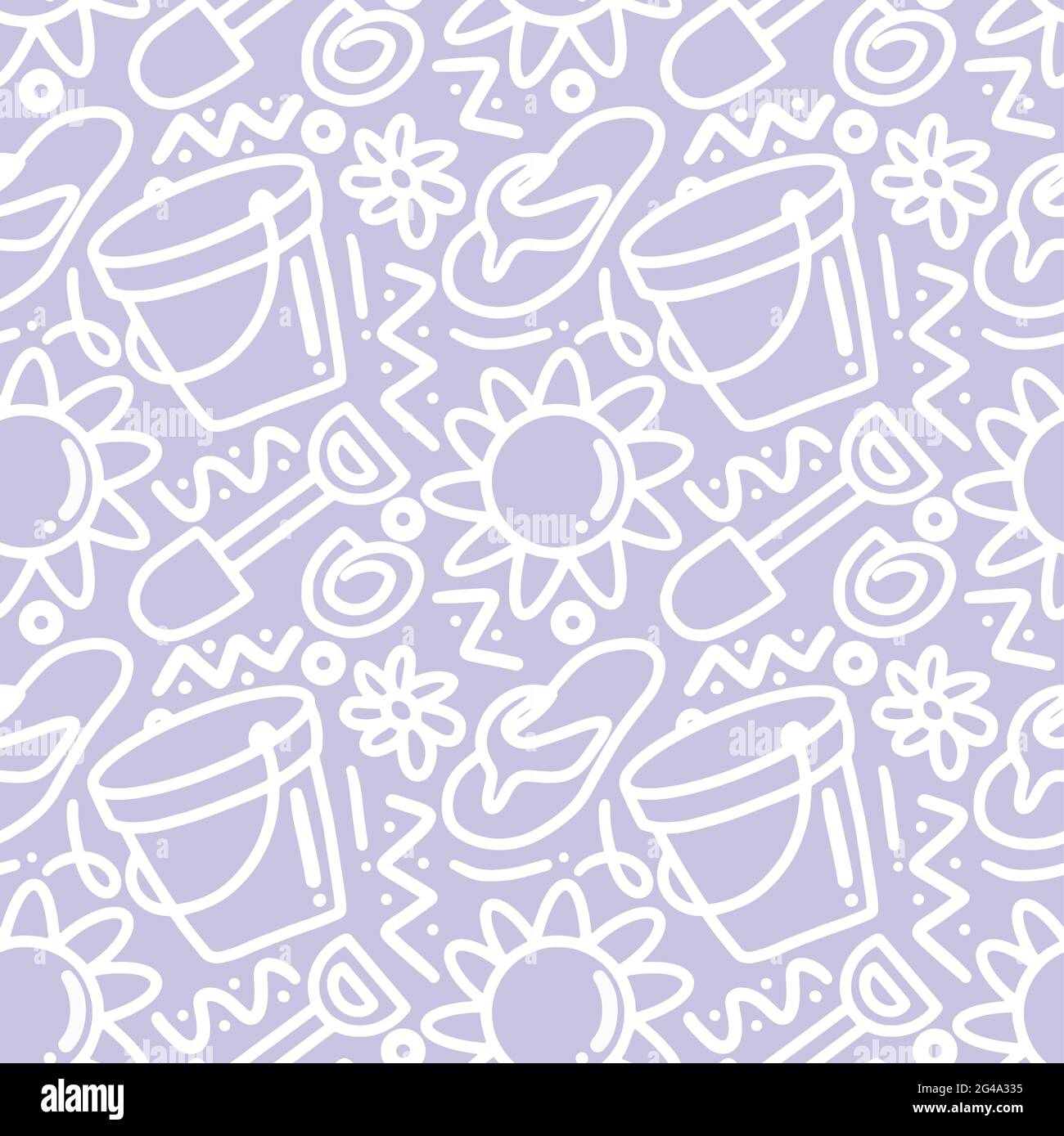 Hand drawn doodle set playing summer on the beach Stock Vector Image ...