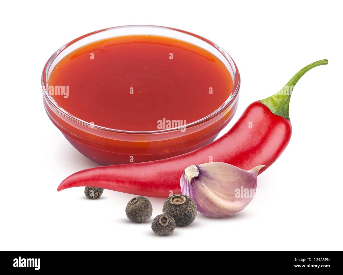 Chilli sauce ingredients isolated on white background Stock Photo Alamy