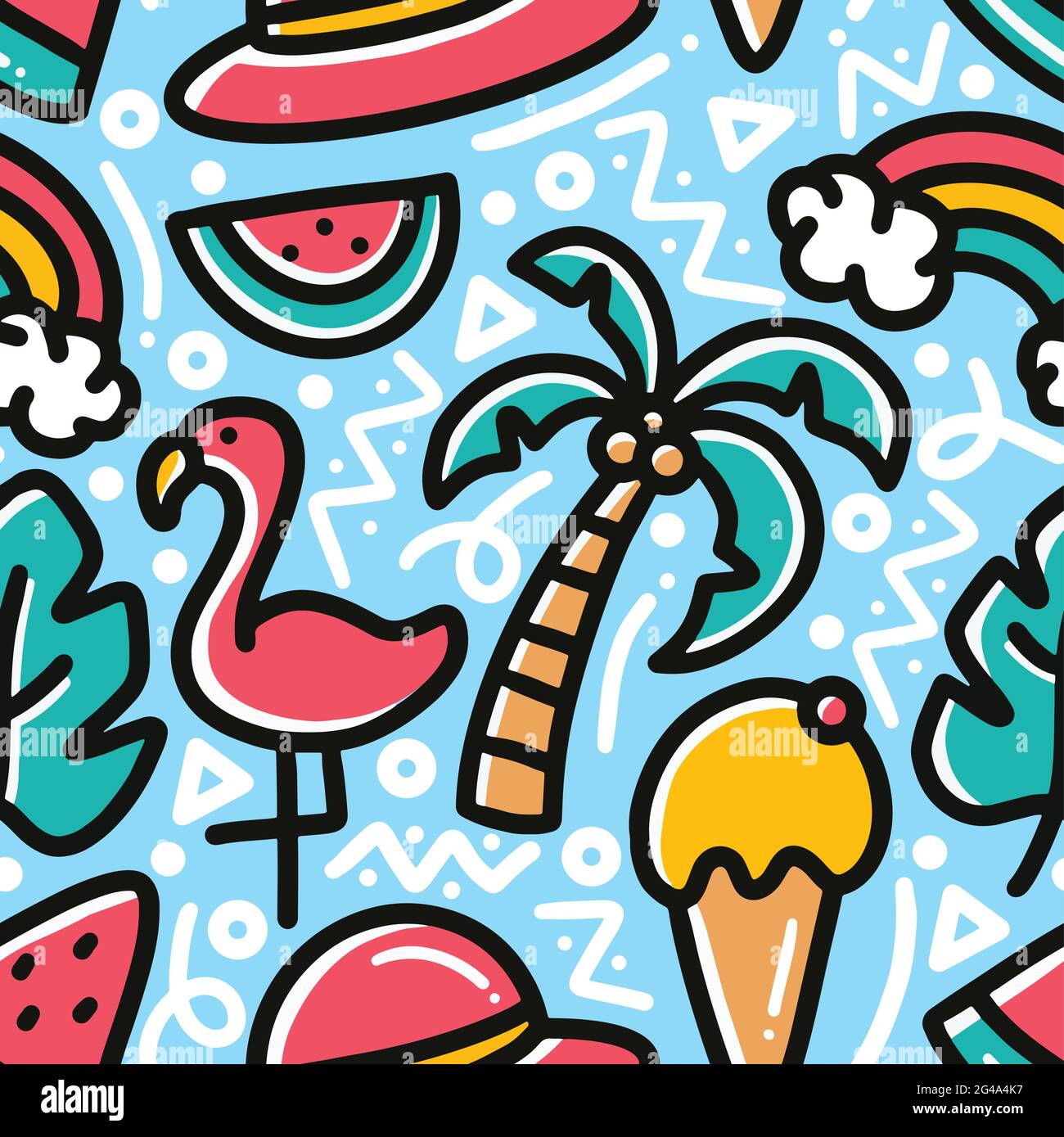doodle set of summer holiday on the beach Stock Vector Image & Art - Alamy